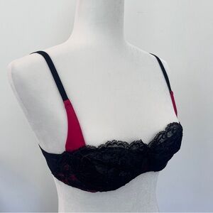 Victoria Secret Black Lace Balconette Bra Size 34B